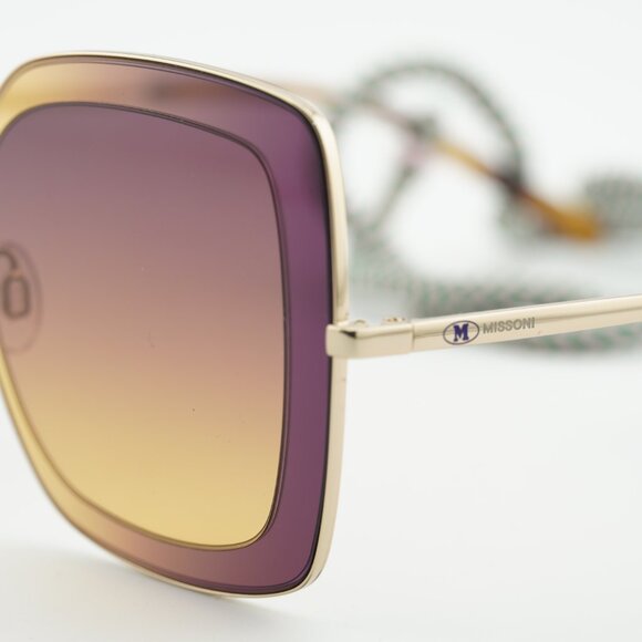 M Missoni MMI 0034/S 0J5G DG Sunglasses Gold Geometric Frame, Grey Lenses main image 5
